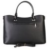 ITALSKÉ Černé velké dámské kožené kabelky do ruky Pamela