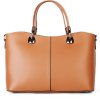ITALSKÉ Dámské kožené kabelky z Itálie Pamela velká camel