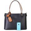ITALSKÉ Luxusní kožené kabelky Marita modrá s camel