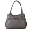 ITALSKÉ Dámské levné kožené kabelky do práce Victoria šedé