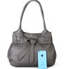 ITALSKÉ Dámské levné kožené kabelky do práce Victoria šedé