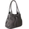 ITALSKÉ Dámské levné kožené kabelky do práce Victoria šedé