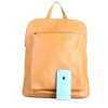 ITALSKÉ Dámské kožené batohy do školy Navaro camel