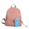 ITALSKÉ Dámské růžové kožené batohy Ester