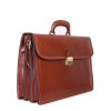 ITALSKÉ Luxusní pánské kožené tašky na rameno Simeon koniak