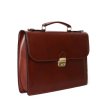 ITALSKÉ Luxusní pánské kožené tašky na rameno Sebastian koniak