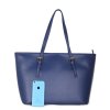 ITALSKÉ Modré dámské kožené kabelky velké Verona