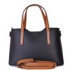 ITALSKÉ Luxusní modré s hnědou kožené kabelky Carina