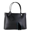 ITALSKÉ Italská černá luxusní kožená kabelky Marita velká