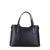 ITALSKÉ Kožená kabelka Vera Pelle luxusní Italská černá Carina střední