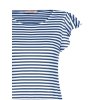 Dámské pruhované tričko modré Rinascimento CFC80112367003 (Velikost L)
