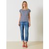 Dámské pruhované tričko modré Rinascimento CFC80112367003 (Velikost L)