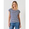 Dámské pruhované tričko modré Rinascimento CFC80112367003 (Velikost L)