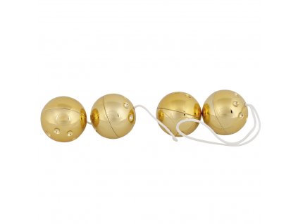 4 zlaté kuličky na šňůrce You2Toys Golden Beads