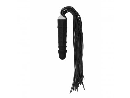 Černý bič Black Whip with Realistic Silicone Dildo - Black