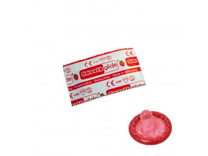 Smoothglide kondom jahoda 1ks