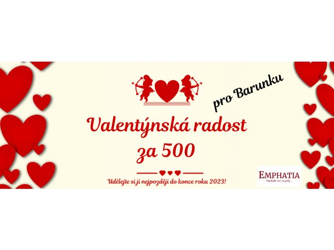 Valentýnský dárkový poukaz 500 Kč