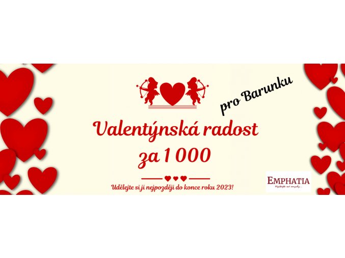 Valentýnský dárkový poukaz 1 000 Kč