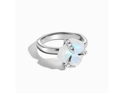 Royal Fashion stříbrný rhodiovaný prsten Klid v duši s drahokamem Moonstonem a drahokamy topazy GU-DR21589R-SILVER-MOONSTONE-TOPAZ (Velikost 10 (EU: 61-63))