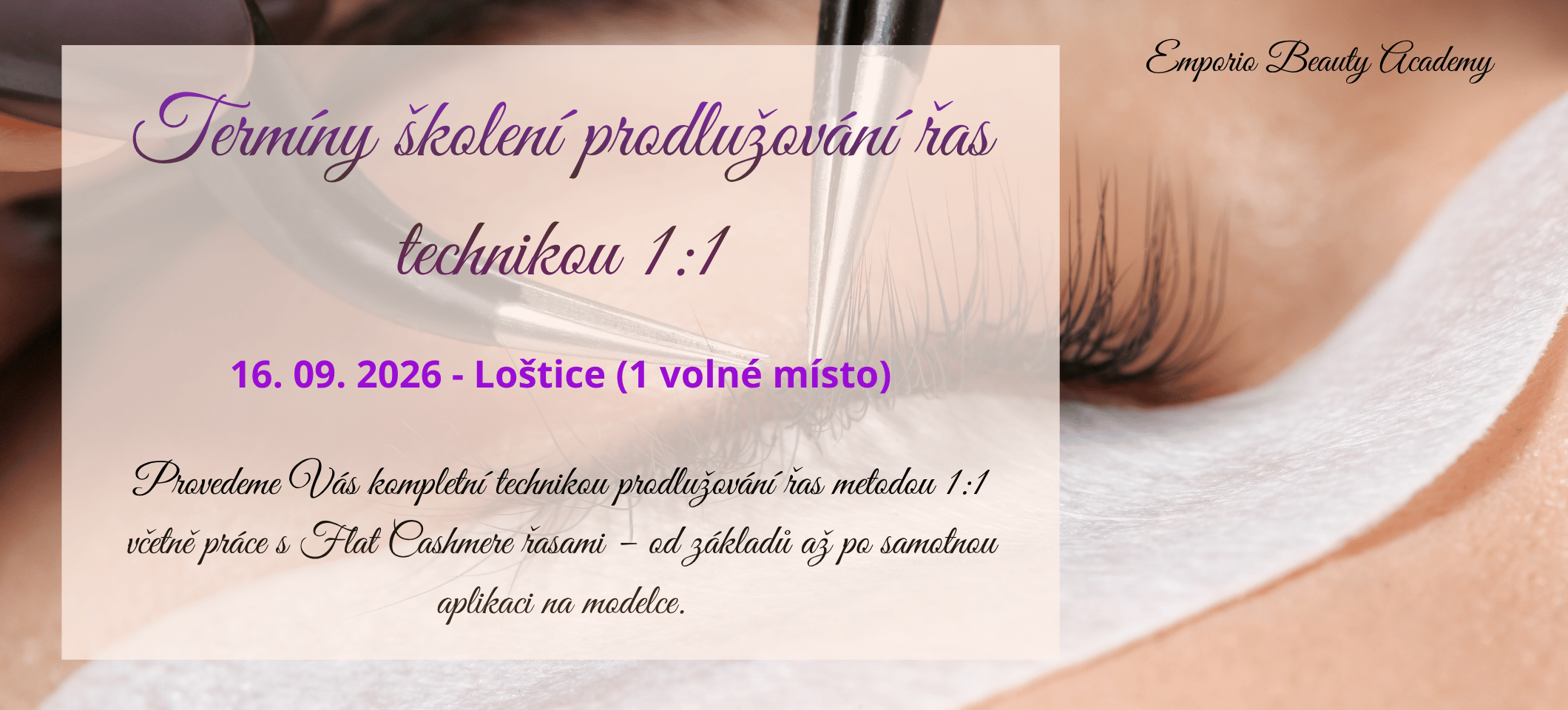 Školení prodlužování řas