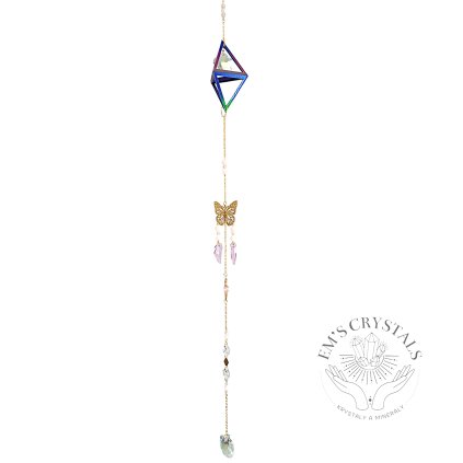 SUN CATCHER with rose quartz and agate
