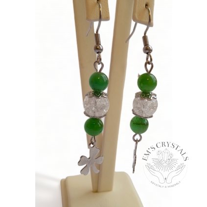 AVENTURINE GREEN earrings LUCK surgical steel