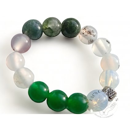 MOSS AGATE +GRAY AGATE +JADE RING