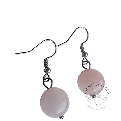 ROSE QUARTZ ball earrings stainless steel