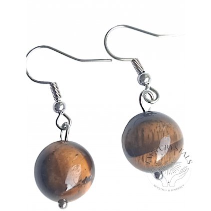 TIGER EYE ball earrings stainless steel