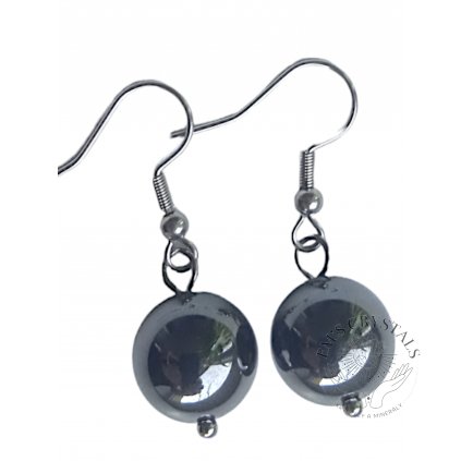 HEMATITE ball earrings stainless steel