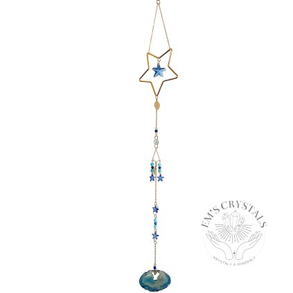 Sun catcher with sodalite and agate