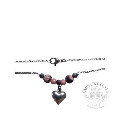 RODONITE necklace stainless steel