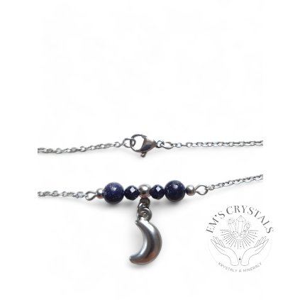 Blue aventurine necklace - stainless steel