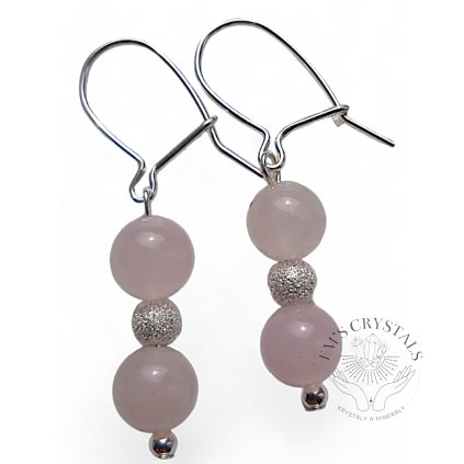 ROSE QUARTZ  earring silver Ag 925/1000