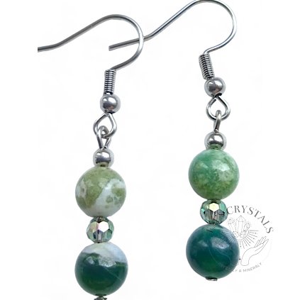 MOSS AGATE earrings stainless steel