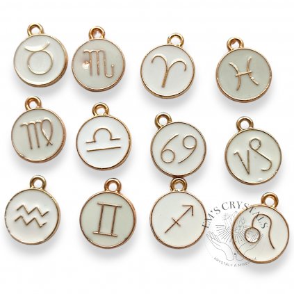 Přívěsek znamení zvěrokruhu bílý - bižuterní kov