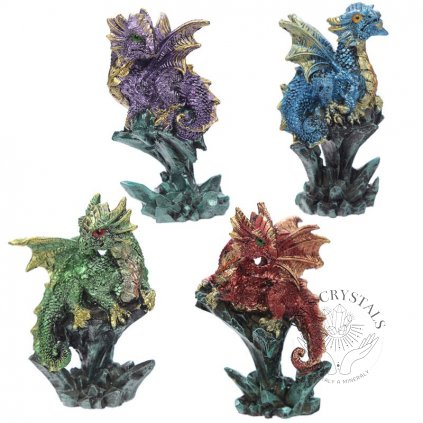 Dekorace drak na skále 9cm