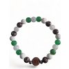 PANNA náramek chirurgická ocel, rodonit, lávový kámen, avanturín zelený, křišťál
