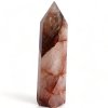 KŘIŠŤÁL S HEMATITEM (Fire quartz) obelisk 9,3cm