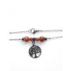 GOLD AVENTURINE (GOLDSTONE) with  hematite  necklace - stainless steel