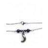 Blue aventurine necklace - stainless steel