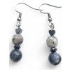 JASPER + LARVIKITE + HEMATITE  earrings stainless steel