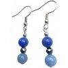 BLUE QUARTZ+HEMATITE earrings stainless steel