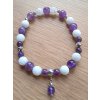 AMETYST náramek kuličkový stříbro Ag925/1000, jadeit, křišťál