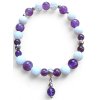 AMETYST náramek kuličkový stříbro Ag925/1000, jadeit, křišťál