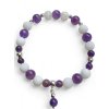 AMETYST náramek kuličkový stříbro Ag925/1000, jadeit, křišťál