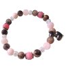 KLID A LÁSKA  náramek kuličkový - chirurgická ocel, růženín, křišťál, rodonit, jadeit