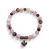HARMONICKÉ VZTAHY  náramek kuličkový - chirurgická ocel, růženín, křišťál, rodonit a jadeit