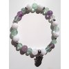 MOUDROST A UČENÍ kuličkový náramek chirurgická ocel, fluorit, jadeit