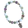 MOUDROST A UČENÍ kuličkový náramek chirurgická ocel, fluorit, jadeit